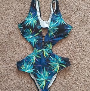 Funnygirl tropical print monokini bikini L